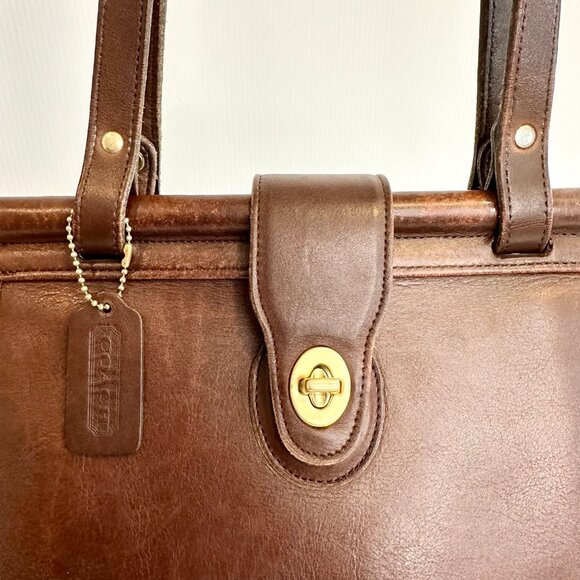 Vintage Coach Weston Shopper 9021 Mahogany Leather Shoulder Bag - Picture 3 of 14